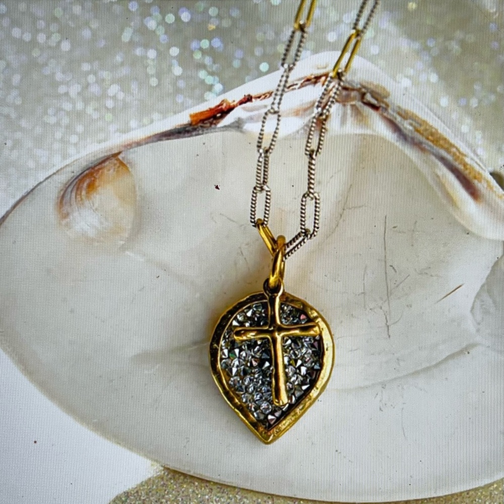 Waxing Poetic Gold and Silver Pendant Necklace